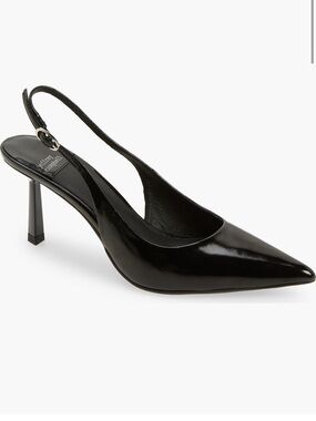 Jeffrey Campbell Gambol Black Patent Slingback Pointed-Toe Pump Size 8.5